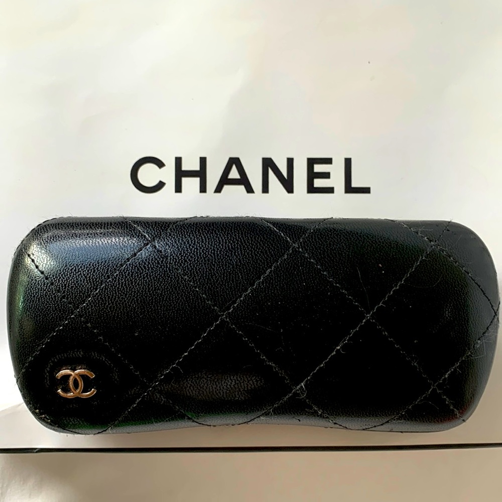 AUTHENTIC CHANEL GLASSES CASE BLACK